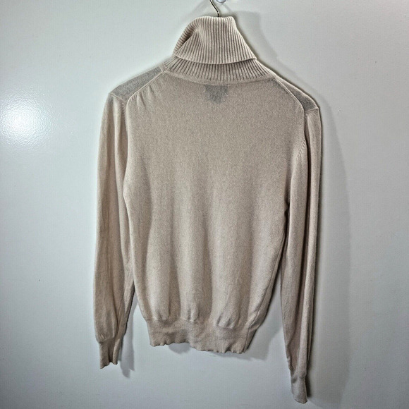 Alcott & Andrews Women's Cashmere Turtleneck Size M Cream Minimal Luxurious Soft - Picture 2 of 5